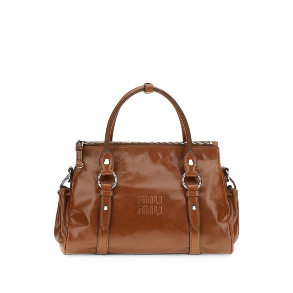 Miu Miu Women Borsa A Mano In Pelle Lucida